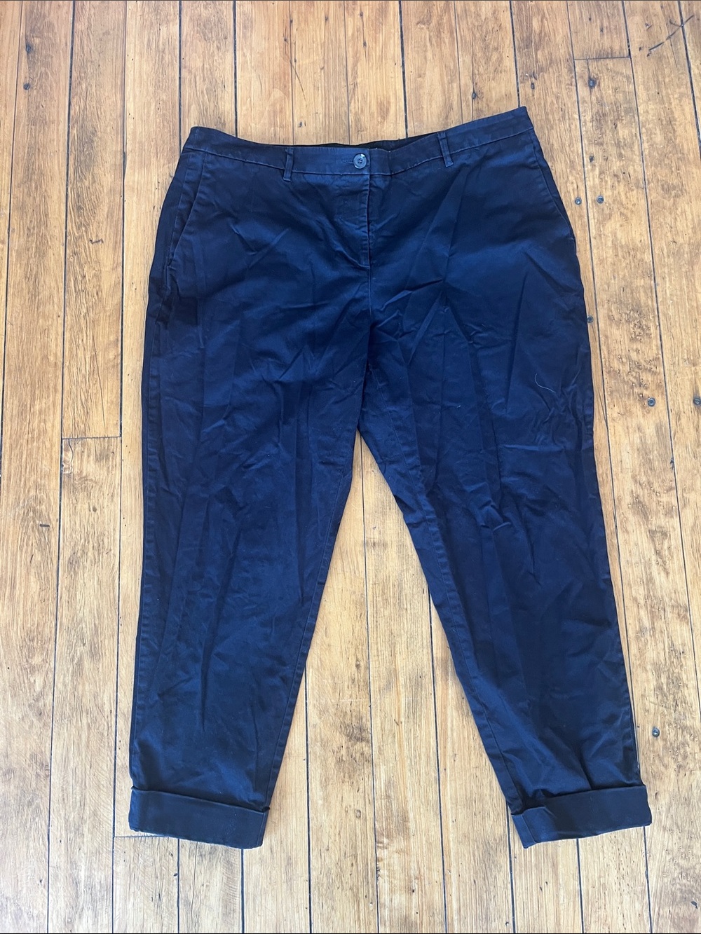 Wildfang Black Pants The Essential Trouser with Red-Striped Waistband Size 16